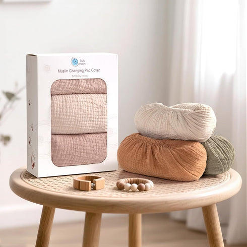 Lulumoon Muslin Changing Pad Cover - Soft Sheets for Baby Diapering