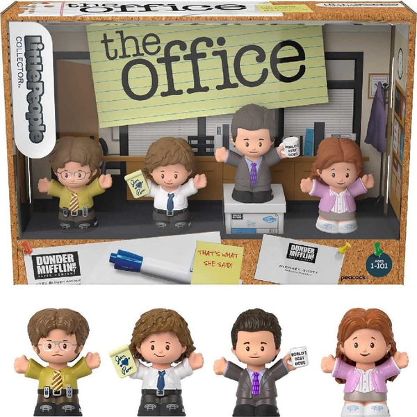 Little People Collector The Office US TV Show, Special Edition Set for Adults & Fans, 4 Figures in Display Package