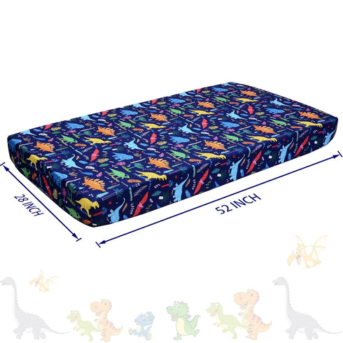 100% 1 Pack Cloele Dinosaur Fitted Crib Sheet - Baby Polyester Crib Sheet for Standard Crib and Toddler Mattresses