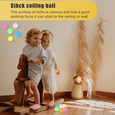 FauKait 4pack-1.8in Dream Balls,Glow in The Dark Sticky Balls That Stick to The Ceiling,Stress Balls for Kids