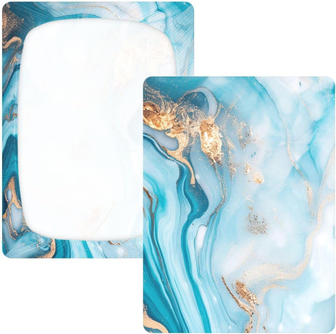 Bseiialft 52 28 Blue Turquoise Marble Crib Sheets for Boys Girls Soft and Breathable Cotton Baby Sheets for Standard