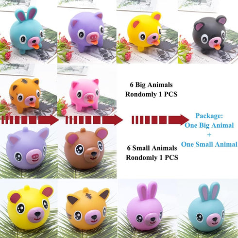 Squeeze Toy for Kids, Decompression Stress Release Toy Doll with Random Animal Designs for Boys and Girls