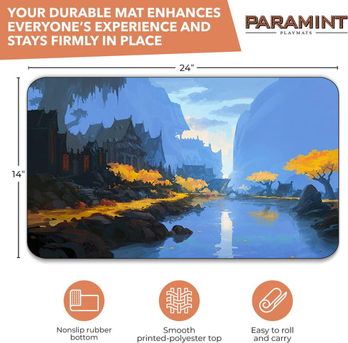 Fisherman's Village (Stitched) - MTG Playmat by Andreas Rocha - Compatible with Magic The Gathering Playmat - Play MTG, YuGiOh, TCG - Original Play Mat Art Designs & Accessories