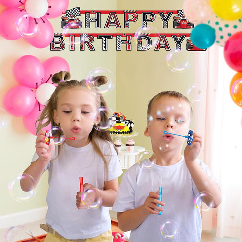 AMFZON 24Pcs Race Car Party Favors Bubble Wands, Mini Bubbles Wand Toys, Fast Birthday Party Supplies Goodie Bag