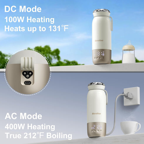 18.6 Oz 98-212 12000mAh Portable Bottle Warmer for Travel, Portable Milk Warmer, Adjustable, Baby Bottle Warmer On The