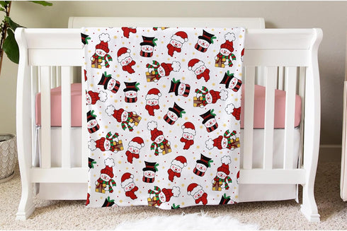 SqtmuHLuo 60x80inch Red Christmas Snowman Baby Blanket for Boys Girls Christmas Watercolor Cute Snowman Holiday Neutral