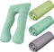Hahafelt 3 Pcs U-Shaped Pregnancy Pillow Cover, Cotton or Crystal Velvet Maternity, Soft