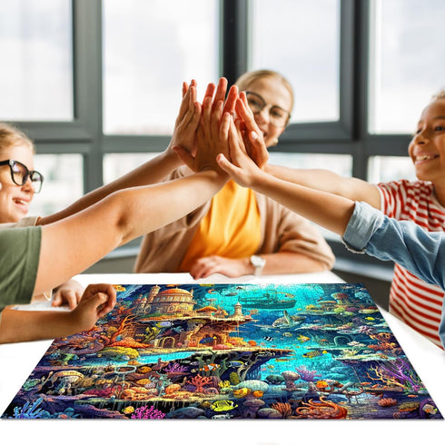 HUADADA 1000 Piece Puzzles for Adults - Whimsical Undersea Fairy Tale, Educational Games for Home Decoration