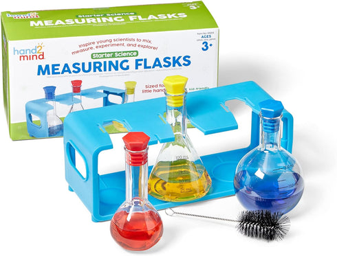hand2mind Starter Science Measuring Flask Set, Plastic Beakers for Kids, Educational Science Lab Equipment
