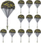 10&12&15 Pcs Parachute Toy, Camo Parachute Men Toy for Outdoor Flying Gifts, Tangle Free Throwing Hand Toy
