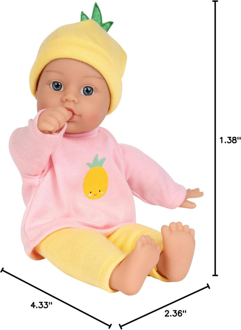ADORA 11" Soft Cuddly Baby Doll - Blue Eyes, Blonde Hair, Bottle, Beanie, Pink/Yellow - Amazon Exclusive