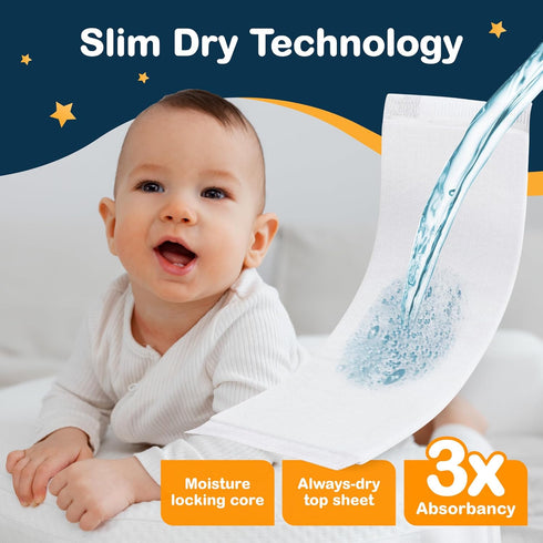 1 90 Count Inspire Dimples Booster Pads, Baby Diaper Doubler with Adhesive - Size Fits All Diapers - Boosts Diaper