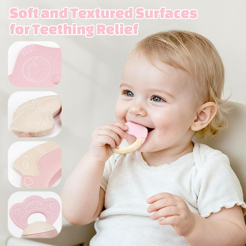 0-6 3-6 6-12 10PCS Baby Toys Months, Baby Rattles, Teething Toys Months, Infant Toys Months, Pink Sensory Rattles