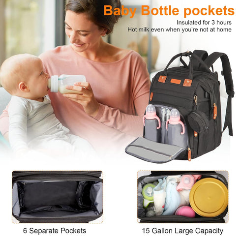 Shengmeister Backpack, Backpack, 900D Backpack, 3 1 Backpack Diaper Bag with Changing Table Oxford Cloth, Large
