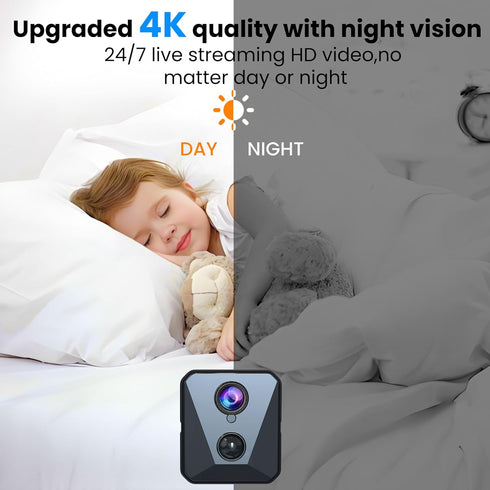 Funstorm 4K 64GB 100-Day Security Camera with SD Card, Battery Powered Security Cam, Standby, AI Human Detection, Night