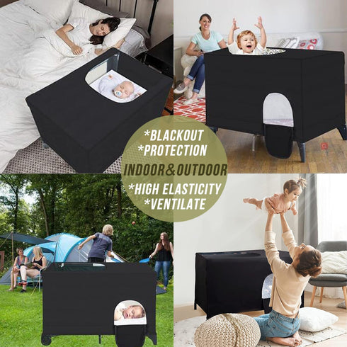 40"30" Blackout Crib Canopy Cover Travel Netting Tent Stretchy Breathable Stretch Up to for Indoor and Outdoor