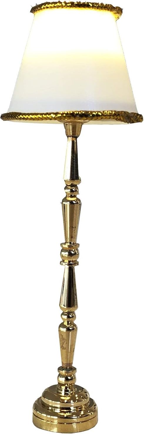 Mini Dollhouse Floor Lamp, LED Miniature Lighting for Dolls House Decor, Battery Operated Functional Light Accessories