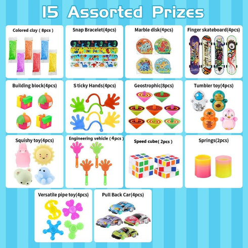 60 Pcs Party Favors Carnival Treasure Box Toys, Small Mini Bulk Gifts for Kids Boys Girls, Goodie Bags Fillers for