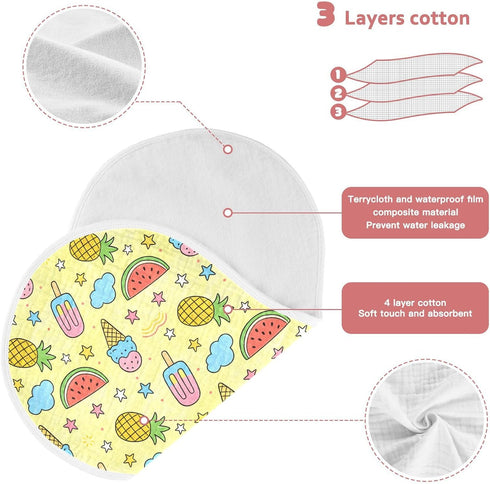 decor gift Summer 4 Pack 22x11in Cotton Large Burp Cloths for Baby Easy Care Pineapple Cute wash Cloths for Unisex