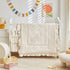 Set 3 Tufted Ruffle Crib Bedding Pieces Baby Boho Quilted Comforter with Fitted Sheet and Bed Skirt - Cute Ruffled