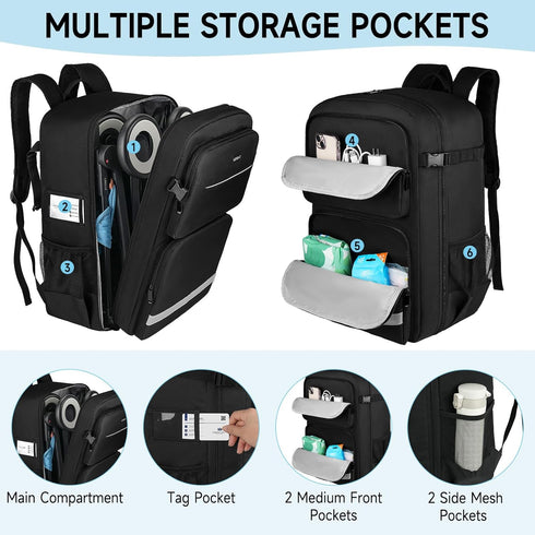 LEFORZ Bag(Size:13.8''8.7''20.5''),Stroller Backpack 2 Stroller Travel Compatible with Gb Pockit/Pockit+ All City/Air