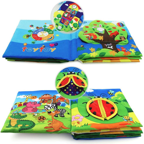 Infant Soft Book, Educational Baby Books 6 to 12 Months, Nontoxic Fabric Touch & Feel Crinkle Cloth for Babies