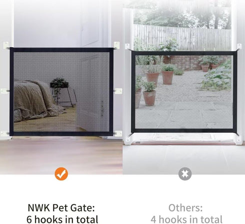 Pack 2 6 (2, 43'' 30'') NWK of Magic Dog Gate for Stairs Pet Gate for The House Providing a Safe Enclosure for Pets