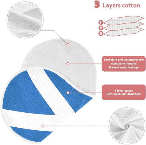 MCHIVER 1PCS Scotland Flag Burp Cloths for Baby Boy Girl Cotton Burp Rags Absorbent Muslin Bibs for Baby Newborn Unisex