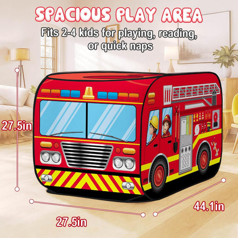 3, 3 4 5 3+ Dolanus Fire Truck Play Tent Pop up for Kids Age Playhouse Toys for Kid Years Old Toddlers Boys Girls