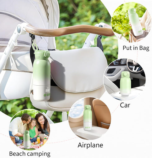 Umakep 12oz Portable Bottle Warmer, Large Capacity with Dual Heating Modes for Breast Milk & Water, Smart Temperature