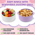 4 Sets 2-in-1 Domensi Kids Porcelain Bowls with Removable Silicone Sleeve Porcelain Toddler Bowls Microwave Dishwasher