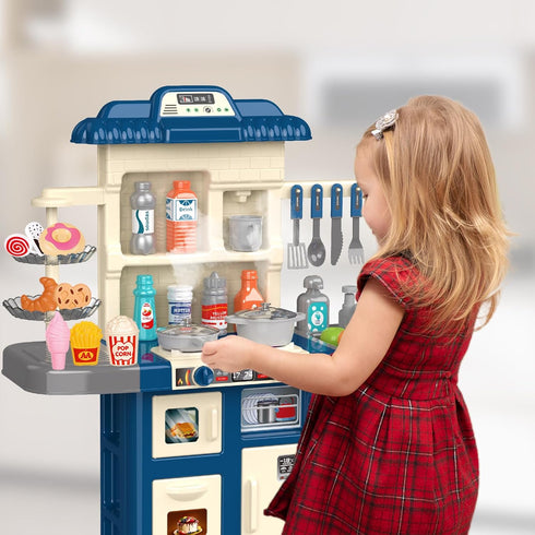 Playset 3-5 40+ Set 4-8, Doloowee Kids Kitchen - Kitchen Toy for Toddlers with Accessories, Toy Kitchen for Kids Ages