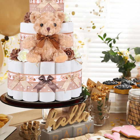 YLOLUL 23 Set Pcs Diaper Cake Kit Baby Shower Bear Diaper Cake Decorations Baby Shower Diaper Cake Supplies Teddy Bear