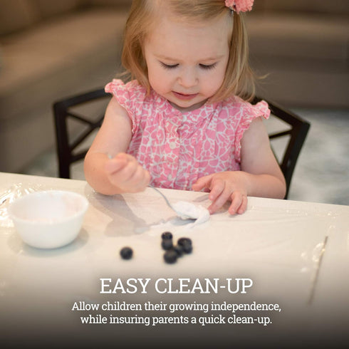 Clear Disposable Placemats for Baby, 200 Pack Sticky Transparent Table Mat, 12" x 18" Easy Clean High Chair