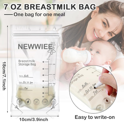 600 Count 7oz Breastmilk Storage Bags Breast Milk Bags for Breastfeeding Self Standing Breastmilk Storing No Leak