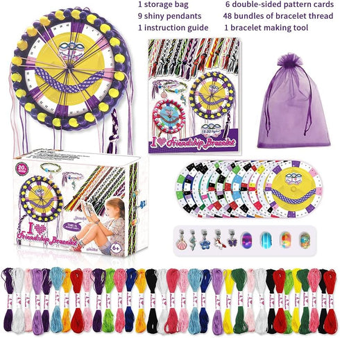 EROHOYA Friendship Bracelet Making Kit Toys Girls, Ages 6 7 8 9 10 11 12 Years Old Kids Gifts, Art and Craft DIY Bracelet Jewelry Maker Kits for Birthday Gift Ideas 8-12 Kids Travel Activity Set by EROHOYA