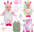 12 Inch Backpack Playset Set 12''Doll deAO Soft Baby Doll Glow in Dark Carrier Toys Baby Care Toys with Clothes Bottle