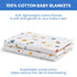 Delta Children 100% Cotton Flannel Baby Receiving Blankets for Girls and Boys – 30x30 Inches (Pack of 2), Space