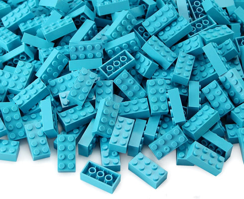 Feleph 2x4 Bricks Medium Azure, 320 Pieces Classic Building Kit, Basic Blocks Toy Accessories Compatible with Major