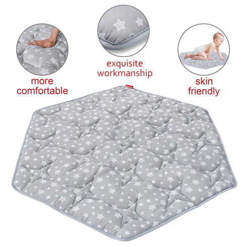 48 Inch 53" 6 Hexagon Playpen Mat, Baby Playmat Fits Regalo Portable Play Yard and hiccapop PlayPod Playpen, Panel