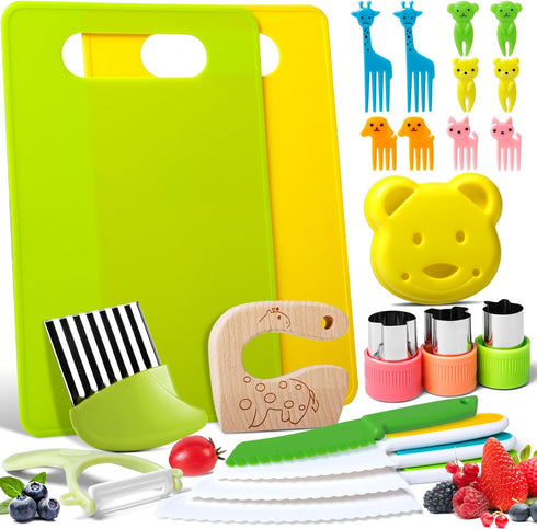 23 PCS Kids Cooking Sets, Kitchen Tools for Toddlers' Real Cooking, Kids