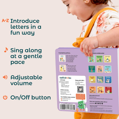 1-3 Cali's Books Alphabet Book for Toddlers - Learn ABC, Musical Books for Kids, Interactive Talking Baby Toddler Sound