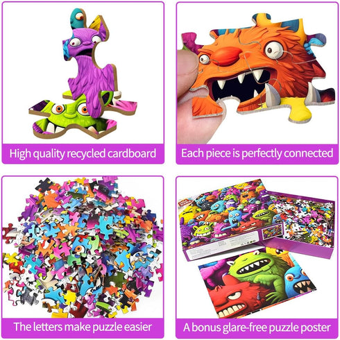 Jigsaw Puzzles for Adults, 1000 Piece Crazy Colorful Monsters Puzzle