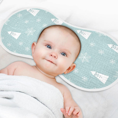 J JOYSAY 22''x11'' 4 Set sizex2 Christmas Snowflakes Blue Baby Burp Cloths for Boys Girls Large Cotton Layer Baby Burp