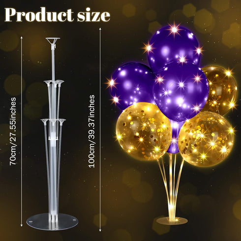10 Set 100 Junkin Balloon Stand Kit for Centerpiece with LED String Light Pcs Balloons Light up Table Balloon Stand