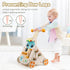 Wooden Baby Walker, Adjustable Speed Push and Pull Learning Activity Walker, Toddler Activity Center Toys