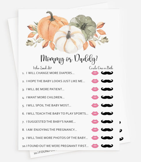 All Ewired Up 50 Baby Shower Game - Who Said It? Mommy or Daddy? Fun Activity Cards for Gender Neutral