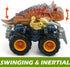 Oriate Friction Powered Dinosaur ATV Toy Cars for Children, Swing Carnotaurus Monster Truck with Robotic Arm, 209-R4