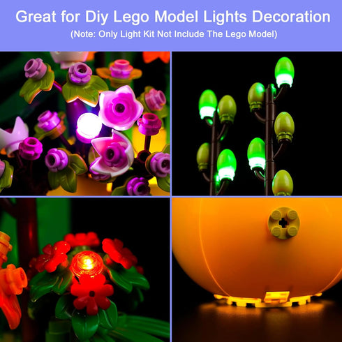 Upgraded LED Light Kit for Lego Flower Pot Building Toy Set, Compatible with Lego 40588, Gift for Kids