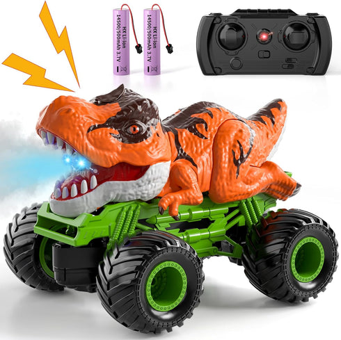 2.4Ghz 3 4 5 6 7 8 Bennol Remote Control Dinosaur Car for Boys Kids, RC Dinosaur Truck Toys for Toddlers, Electric
